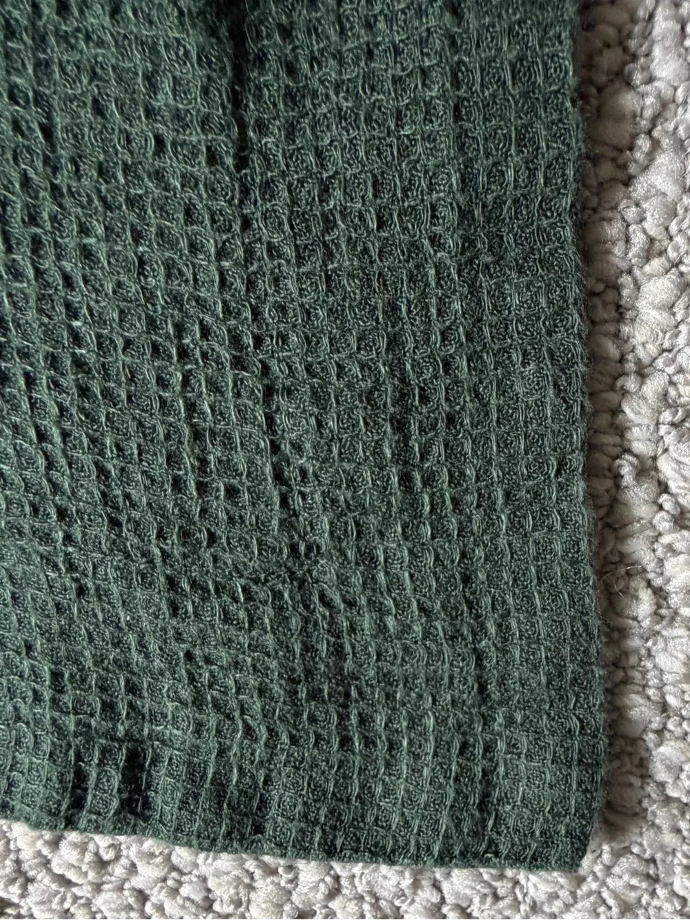 Pottery Barn Forest Green Linen Waffle Euro Pillow Sham